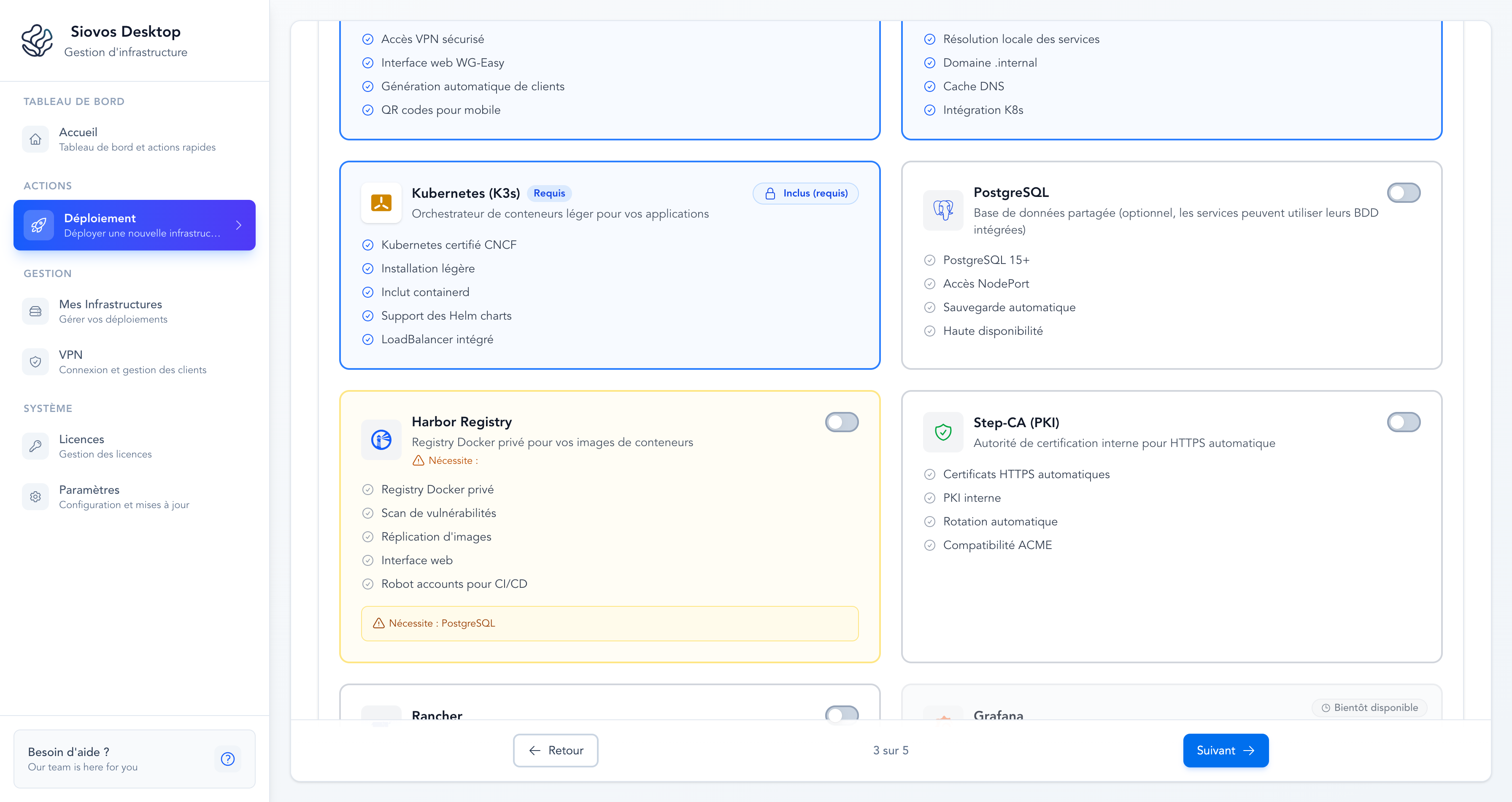 Configuration manuelle des services