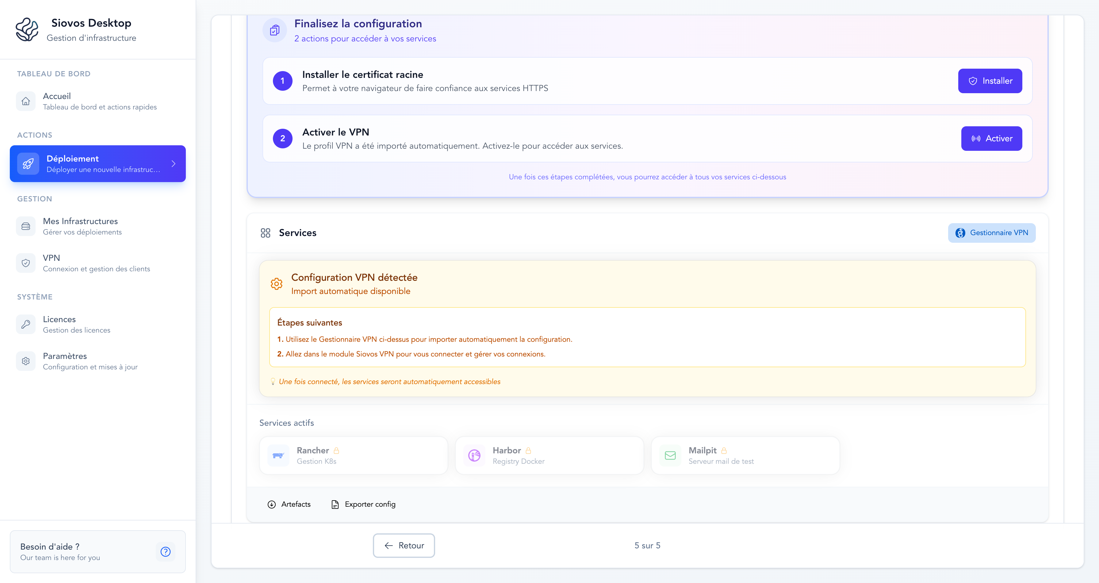 Étapes post-déploiement